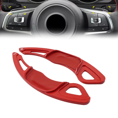 Red Steering Wheel Paddle Shifter Extension For VW Golf 7 Polo Jetta Scirocco