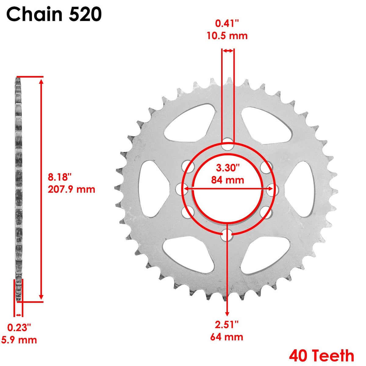 Drive Chain and Sprockets Kit Replacement for Kawasaki KFX400 (2003–2006)