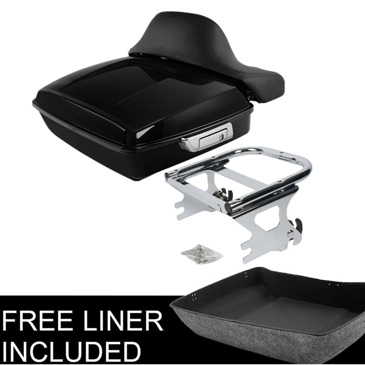 Trunk Backrest Pad Mount Rack for Harley Electra Glide (1997–2008)