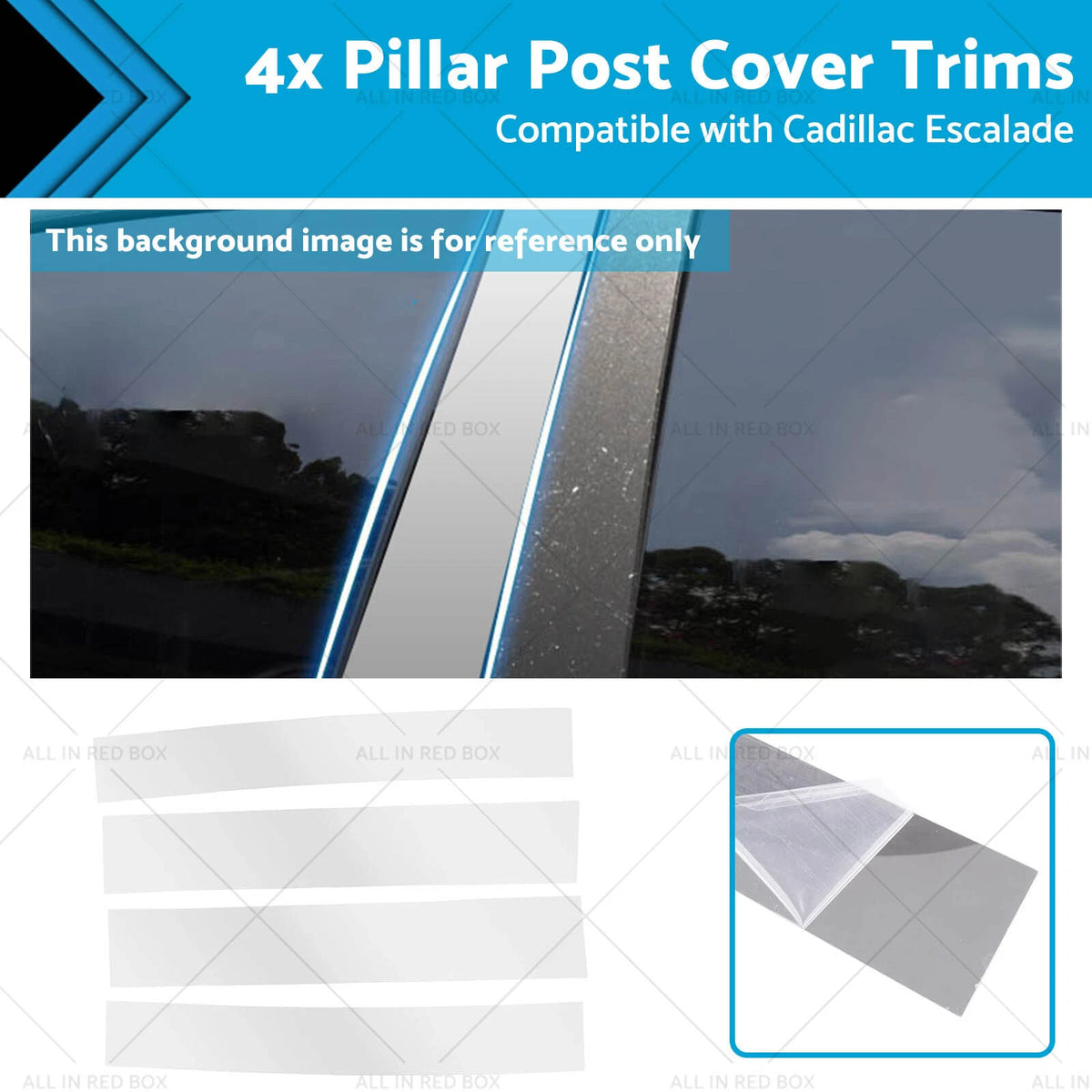 4X Chrome Pillar Post Cover Trim for Cadillac Escalade (2007–2014)