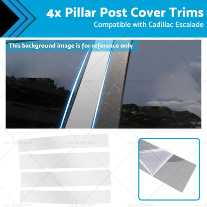 4X Chrome Pillar Post Cover Trim for Cadillac Escalade (2007–2014)