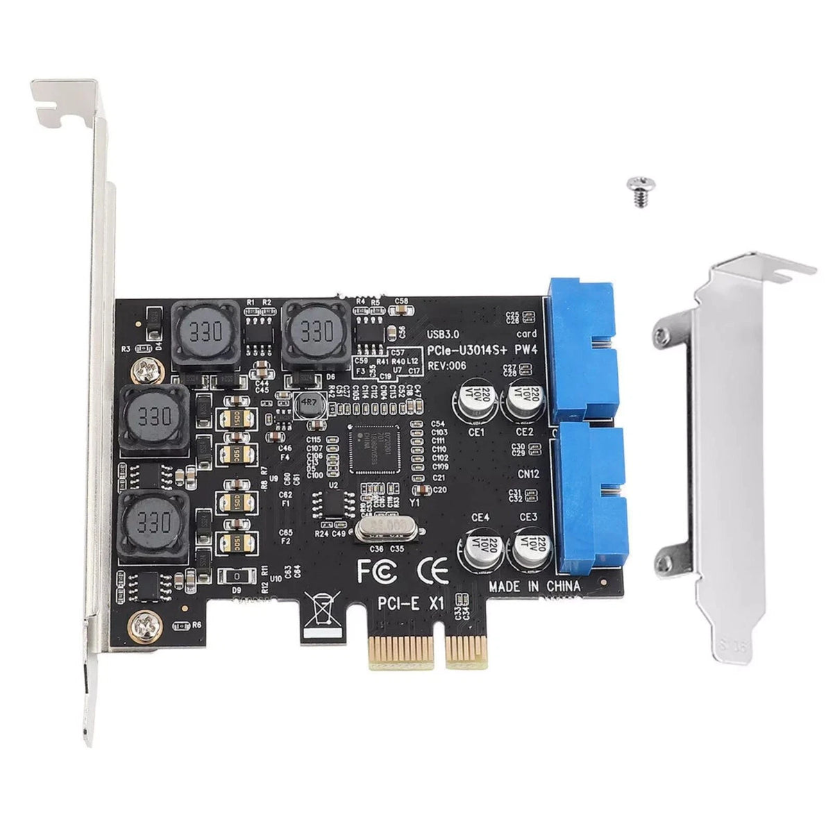 2X USB 3.0 Expansion Adapter Connector for PCIE 19Pin Header (4 Port)
