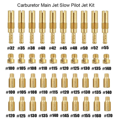 30Pcs Carburetor Main Jet & 10Pcs Pilot Jet for PWK Keihin OKO CVK