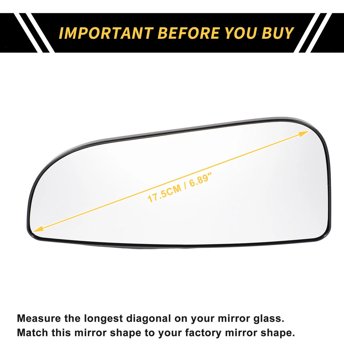 Right Mirror Glass Replacement for Dodge Ram 1500 (No. 68079362AA)