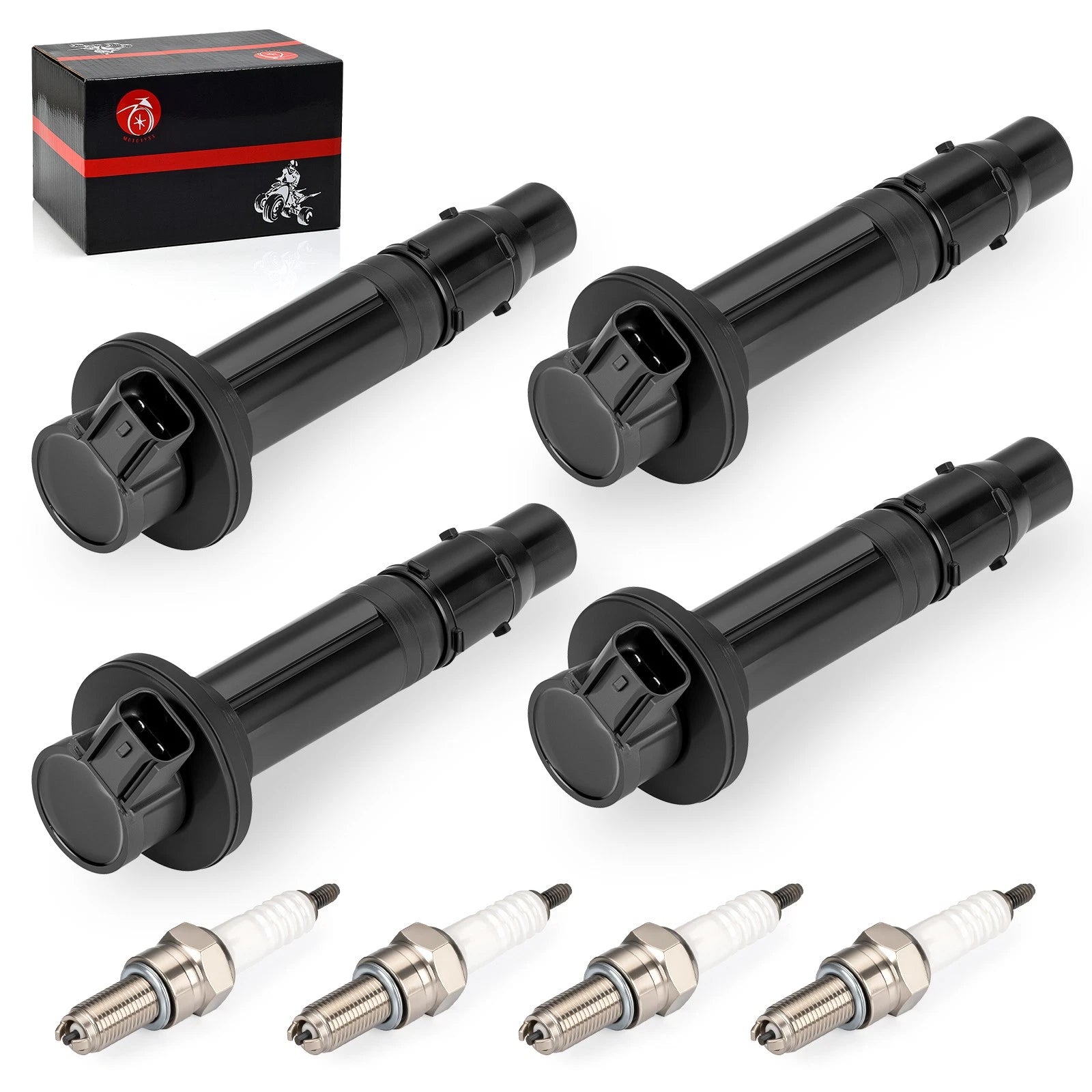 Set of 4 Ignition Stick Coils & Spark Plug for Yamaha YZF R6 (1999–2002) 5EB-82310-00-00