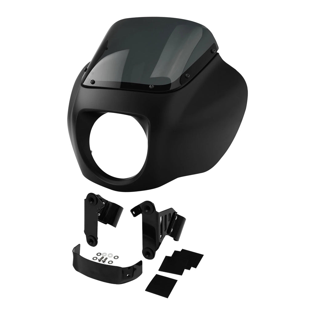 Headlight Fairing with Bracket for Harley Softail FXST FXBBS (2018–2025) Black Denim