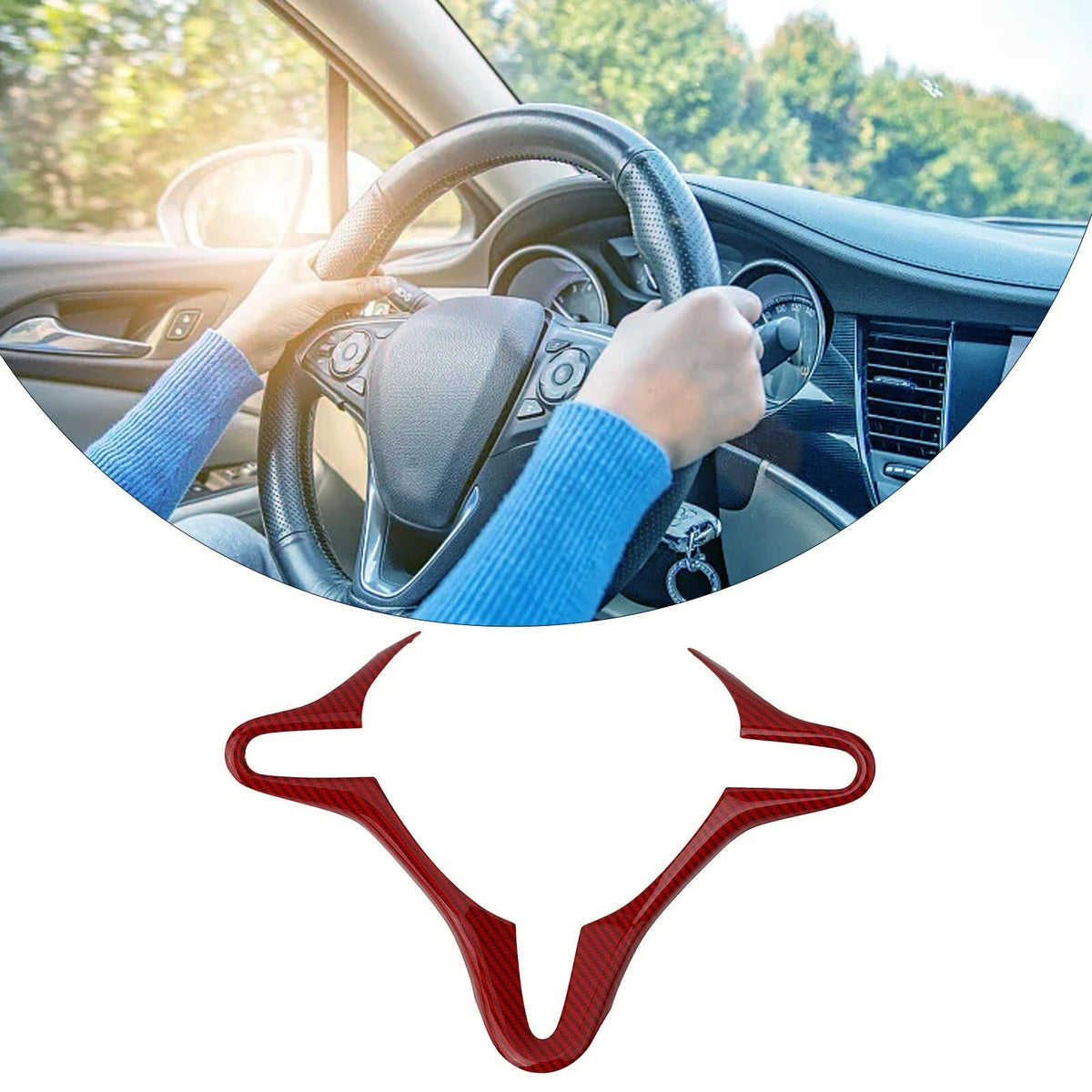 Steering Wheel Cover Trim for Honda Civic 8th Gen (2006–2011) - Red