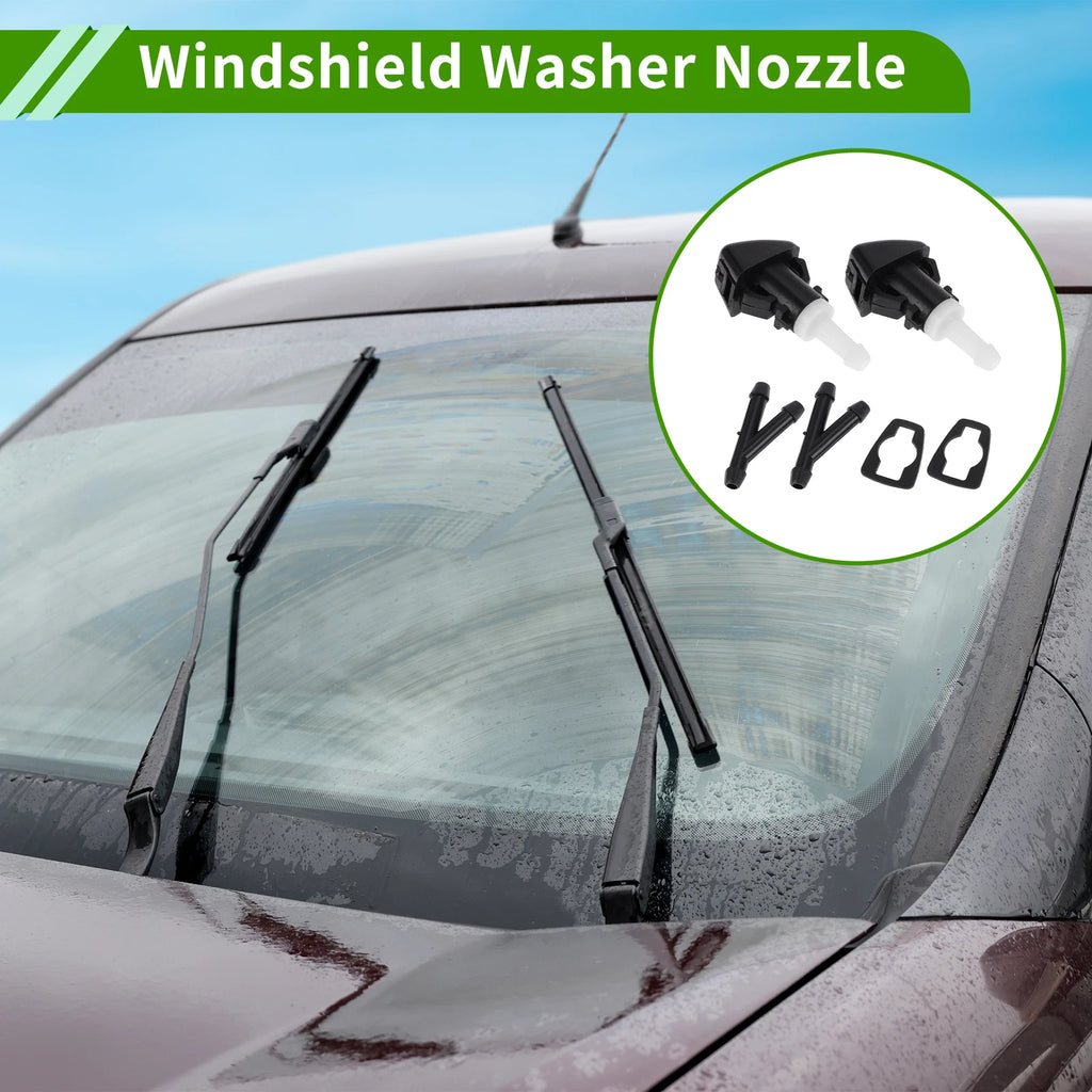 2X Windshield Washer Nozzle with Y Hose Connector for Jeep (2008–2016)