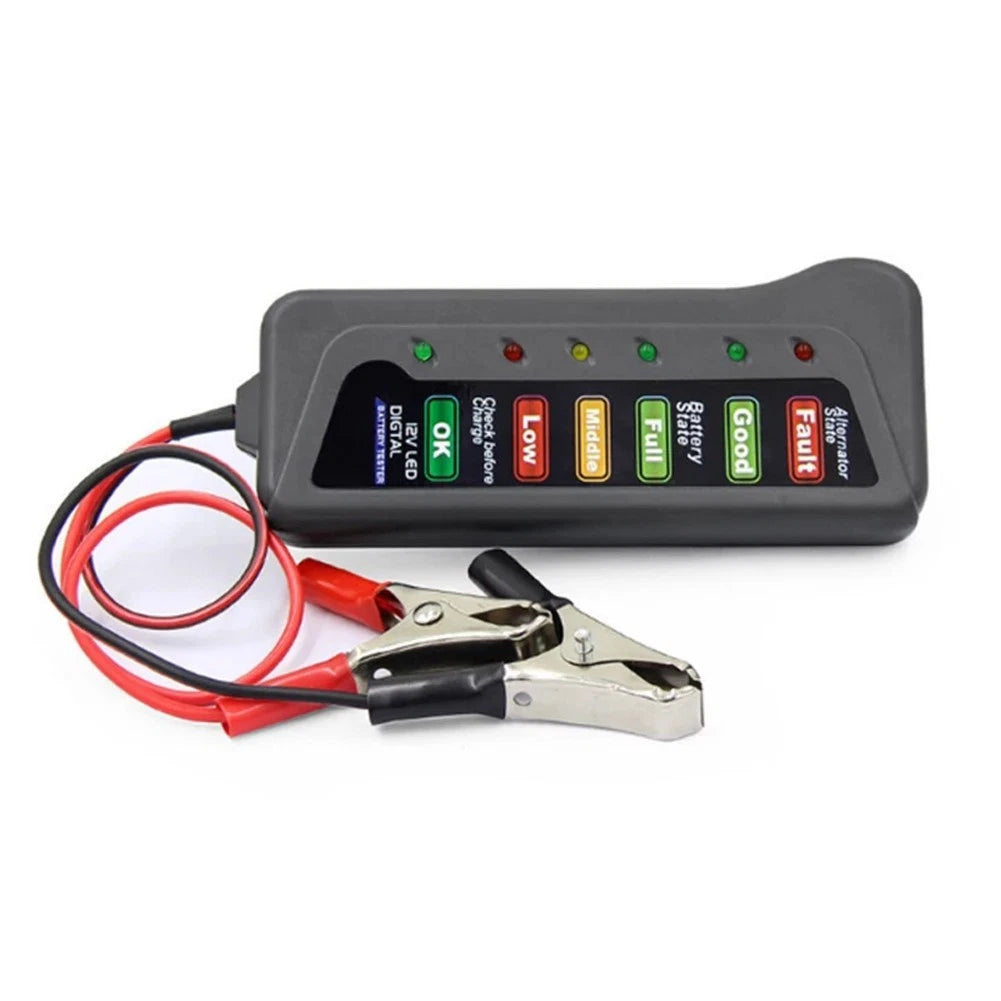 Diagnostic Tool for 12V Car Batteries and Alternators with LED Indicators