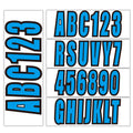 4-Pack Custom 3" Blue Boat Registration Numbers & Letters Stickers