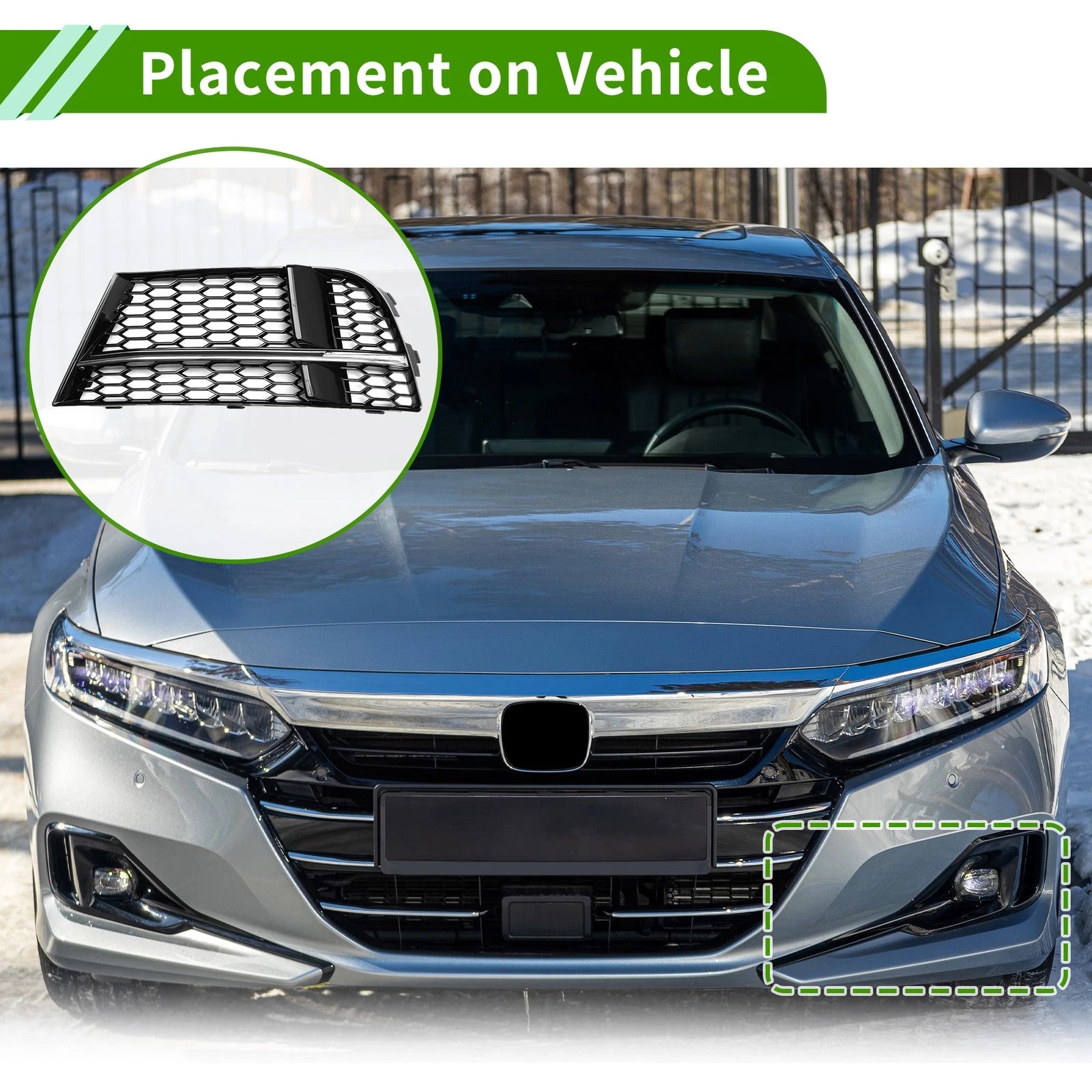 Left Front Fog Light Grill Replacement for Audi A3 S3 (2017–2020)
