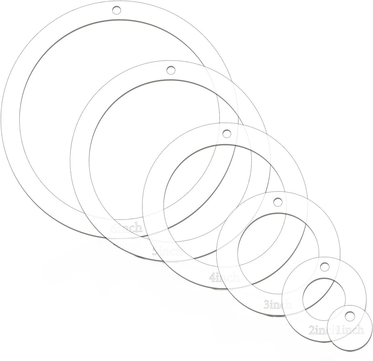 6 Pcs Circle Quilting Acrylic Templates for Sewing and Fabric Crafts