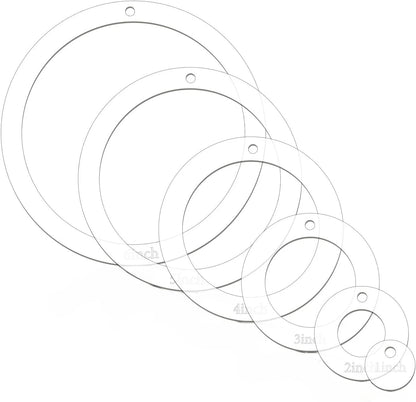6 Pcs Circle Quilting Acrylic Templates for Sewing and Fabric Crafts