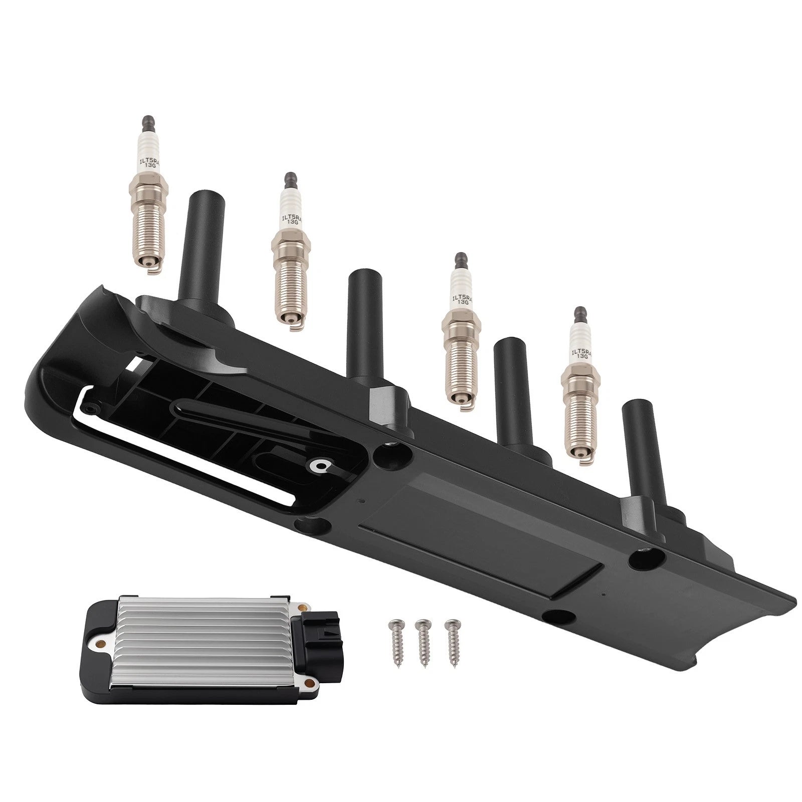 Ignition Coil + Ignition Module + 4x Spark Plug for Pontiac Chevy Saturn (2000–2010)