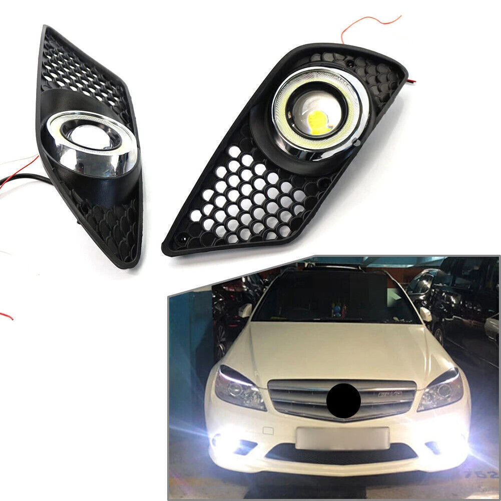 Fog Light Grill Pair for Mercedes C-Class W204 (2008–2010)