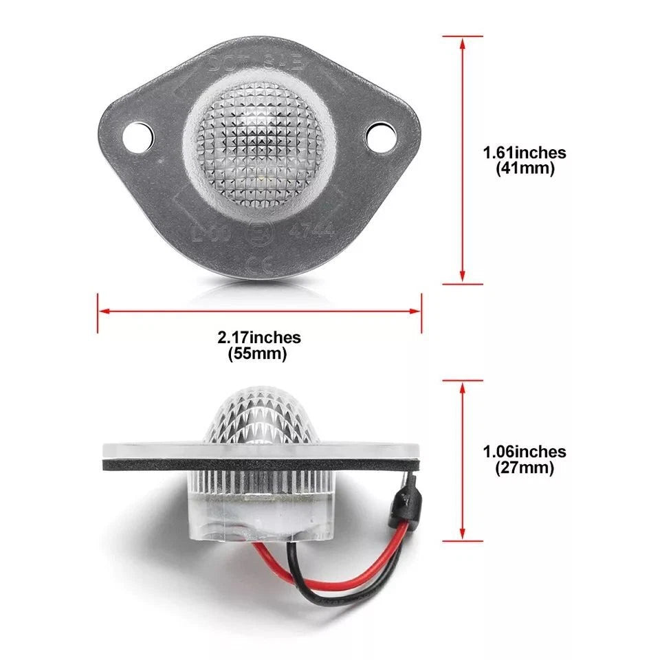 2Pcs LED License Plate Lights for Ford Mustang (1994–2004)