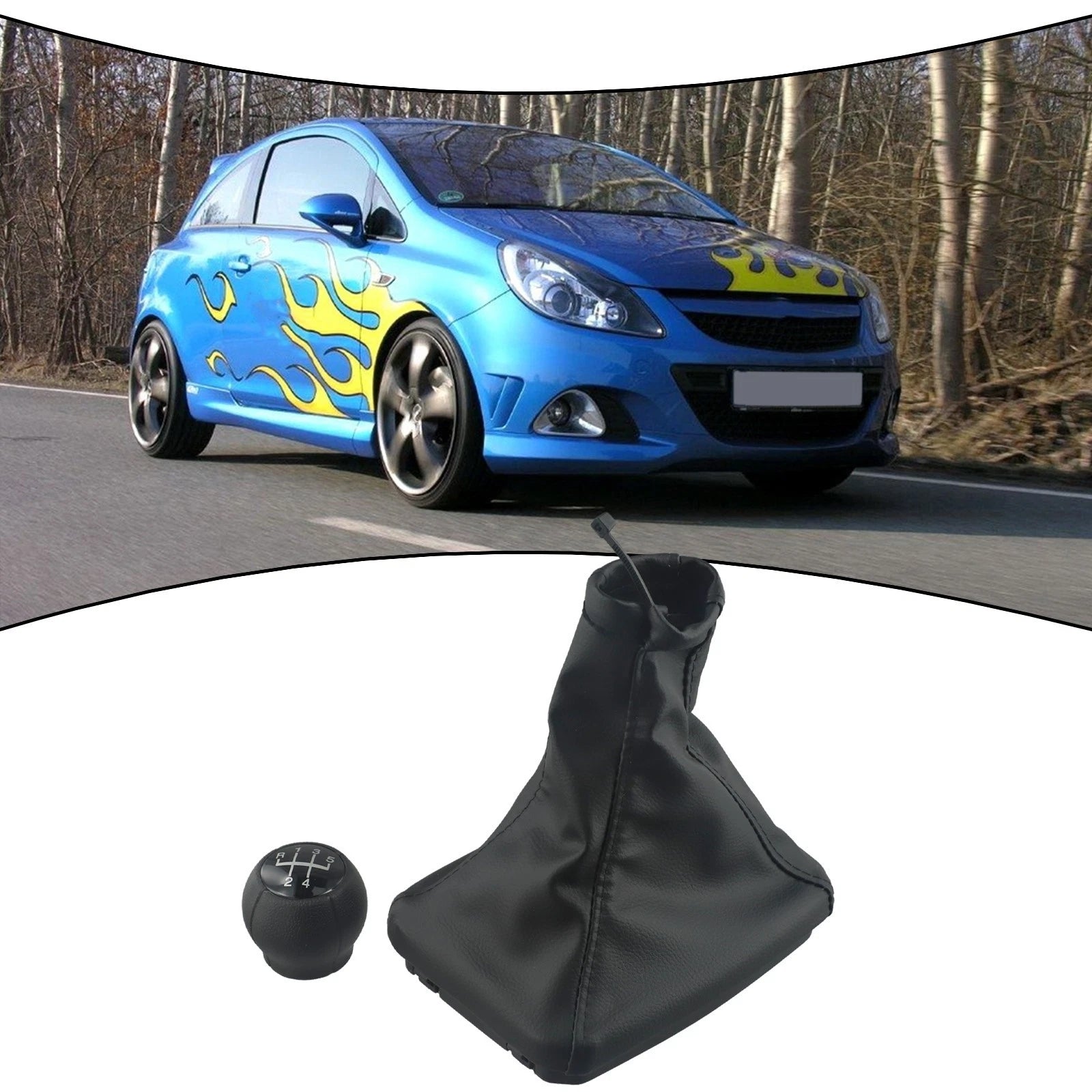 Shift Gaiter for - Black Plastic & Leather