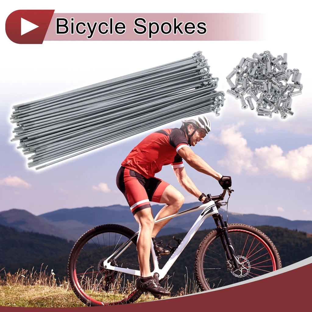 Bicycle Spokes Set 167mm Carbon Steel Galvanized for 14G Wheel (72)