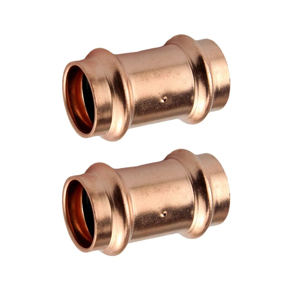 Set of 2 Copper Crimp Fittings for Air Conditioning Systems