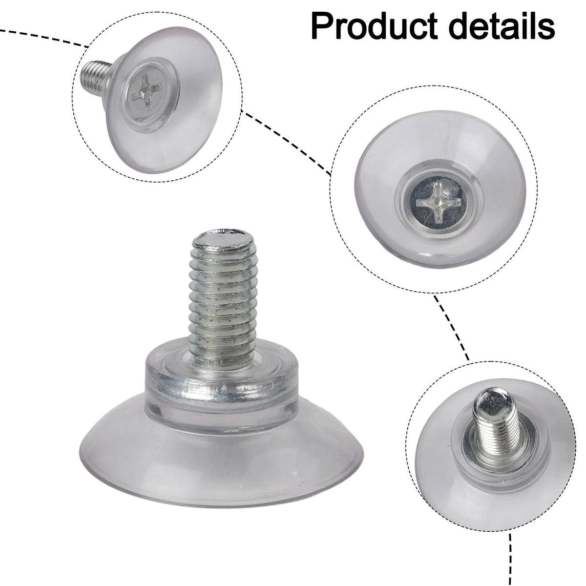 Set of 4 Rubber Suction Hooks for Automotive Accessories