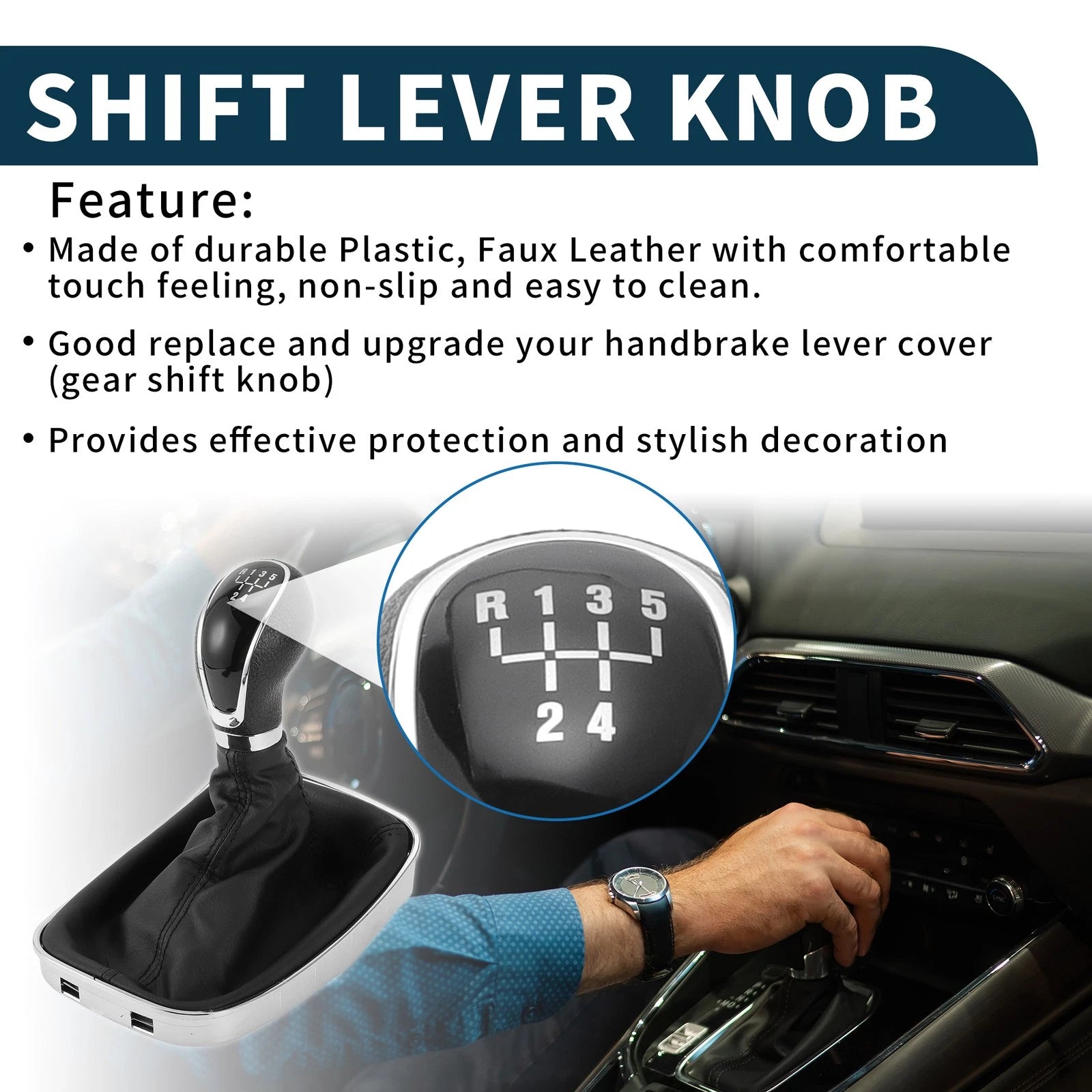 5 Speed Manual Gear Shift Knob with Cover for Opel Insignia (2008–2017)