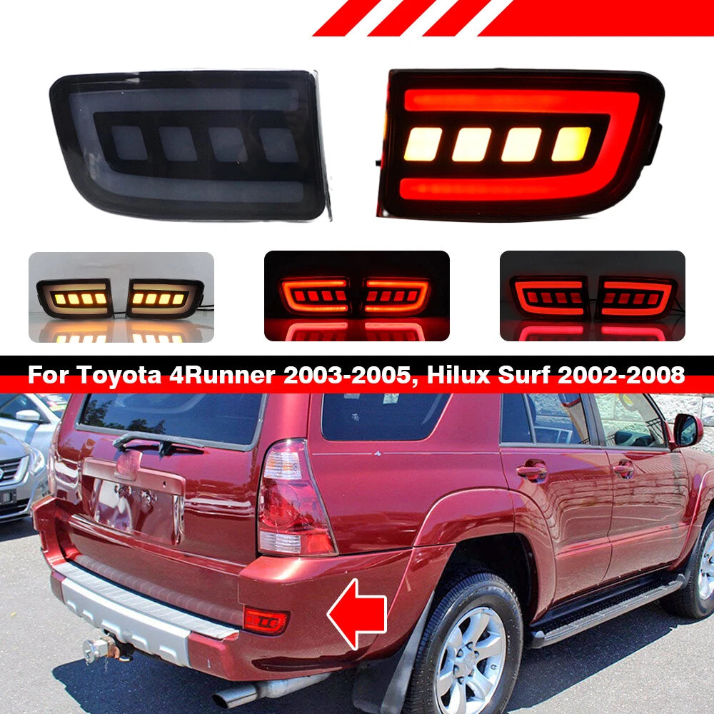 4 in 1 LED Rear Bumper Reflector Brake Light for Toyota 4Runner (2003–2005)