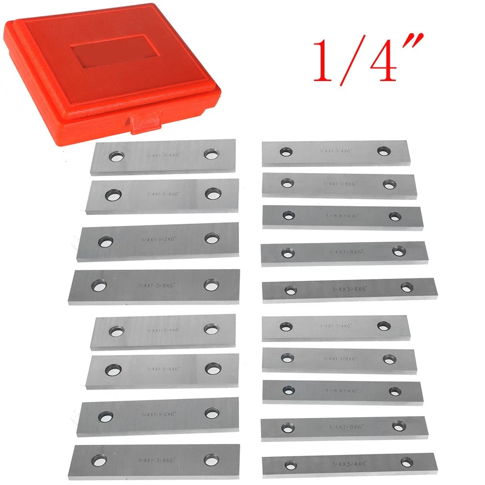 Set of 9 Steel Parallel Blocks 6'' Long for Precision Machining