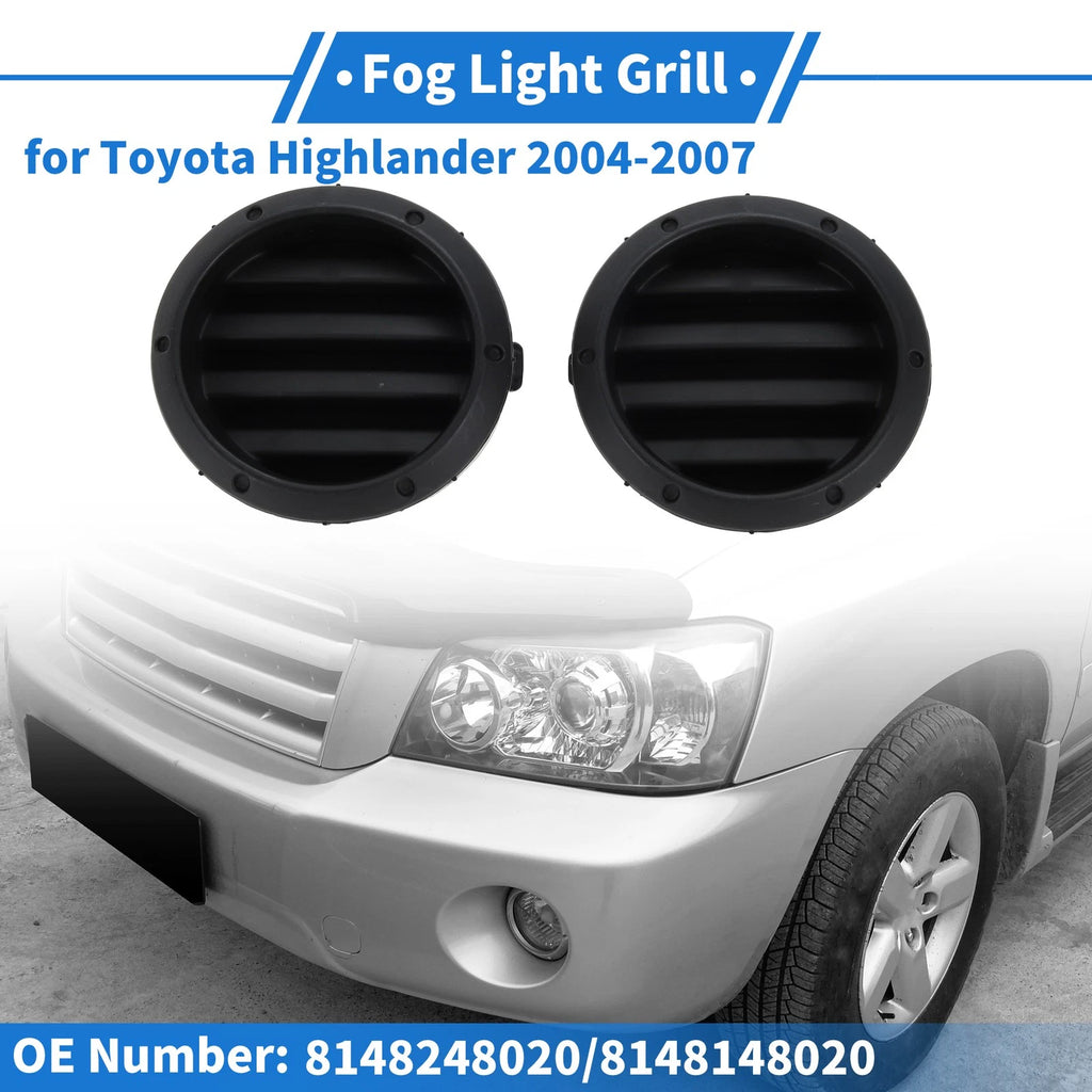 Front Bumper Fog Light Cover Replacement for Toyota Highlander (2014–2019)