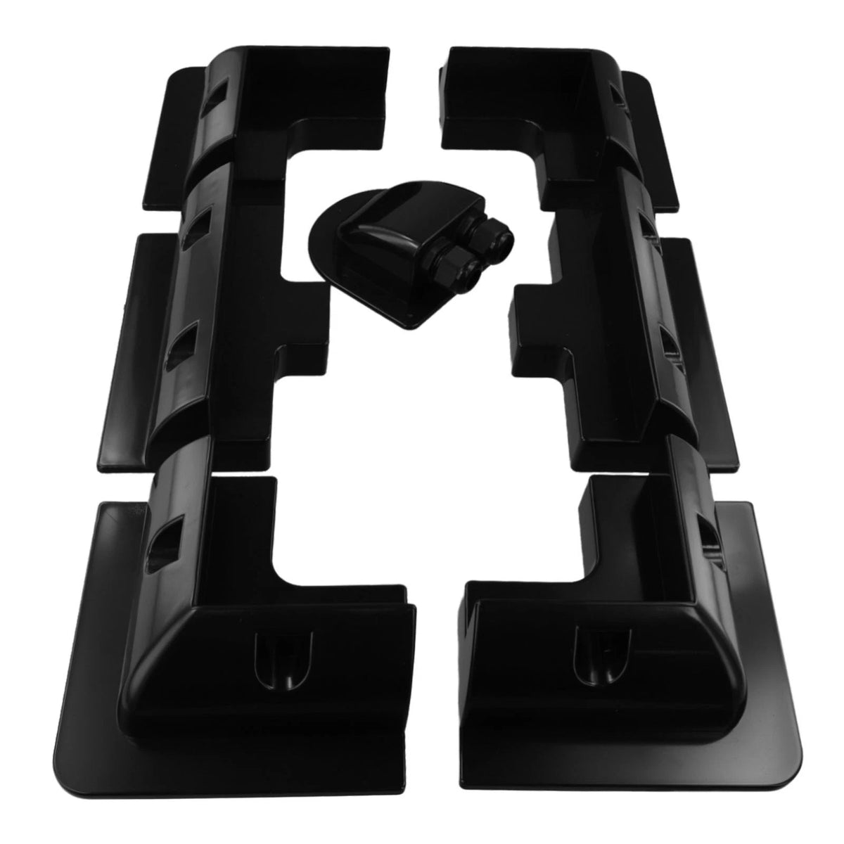 Set of 7 Black ABS Solar Panel Mounting Brackets for Caravan