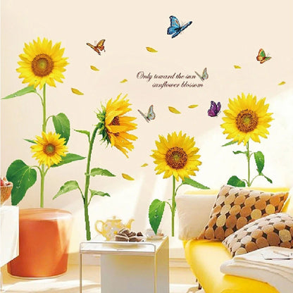 Sunflower Wall Sticker for Home Decoration (Removable, PVC)