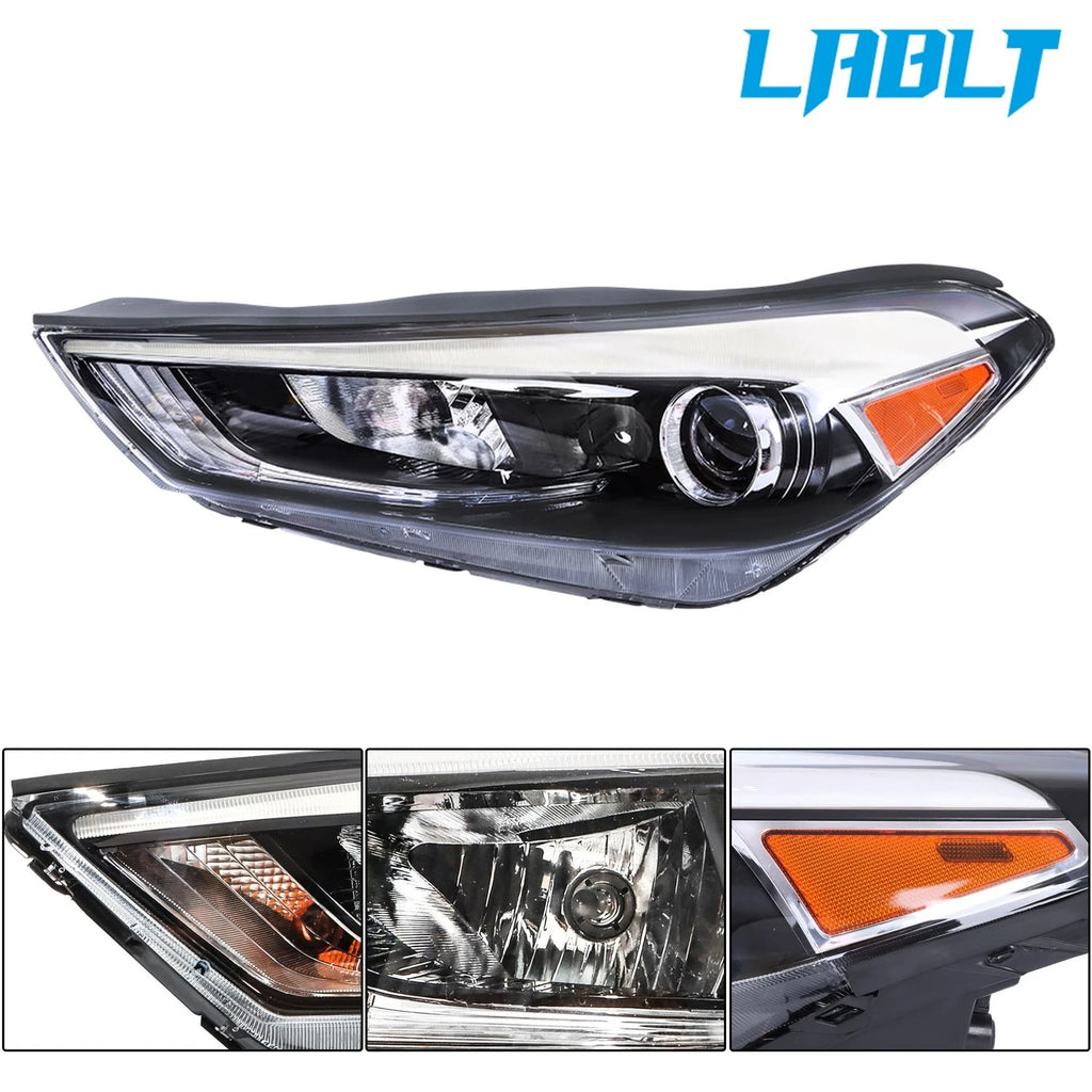 Left Headlight Halogen with LED Parking Light for Hyundai Tucson (2016–2018)