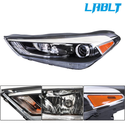 Left Headlight Halogen with LED Parking Light for Hyundai Tucson (2016–2018)