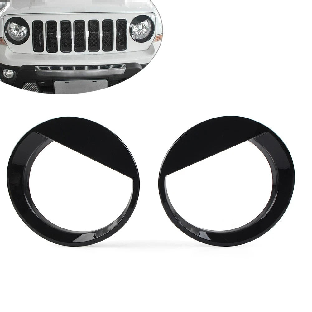 Front Headlight Cover Trim for Jeep Patriot (2011–2017) Black Pair