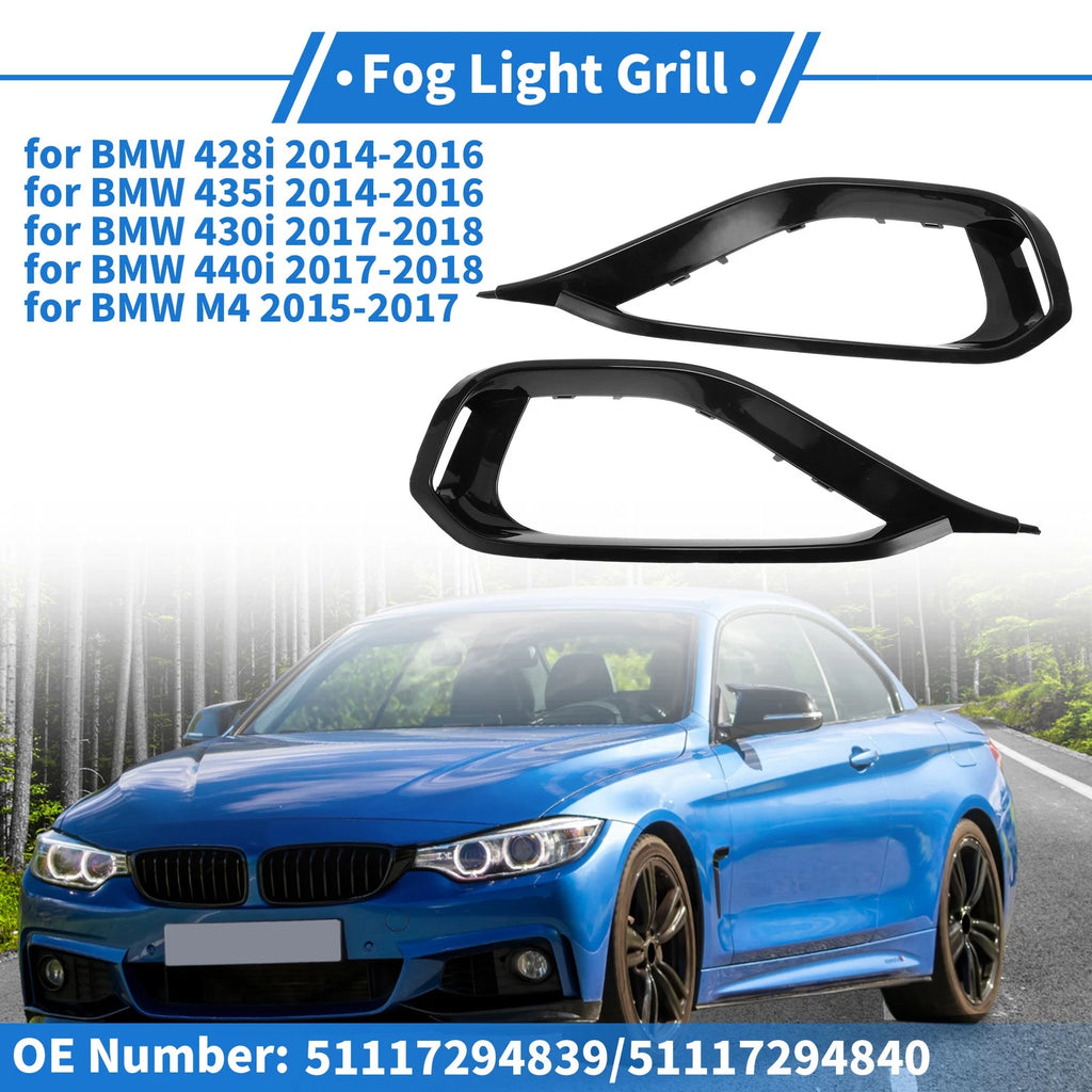 Fog Light Grille Front Set Replacement for BMW 428i (2014–2016)