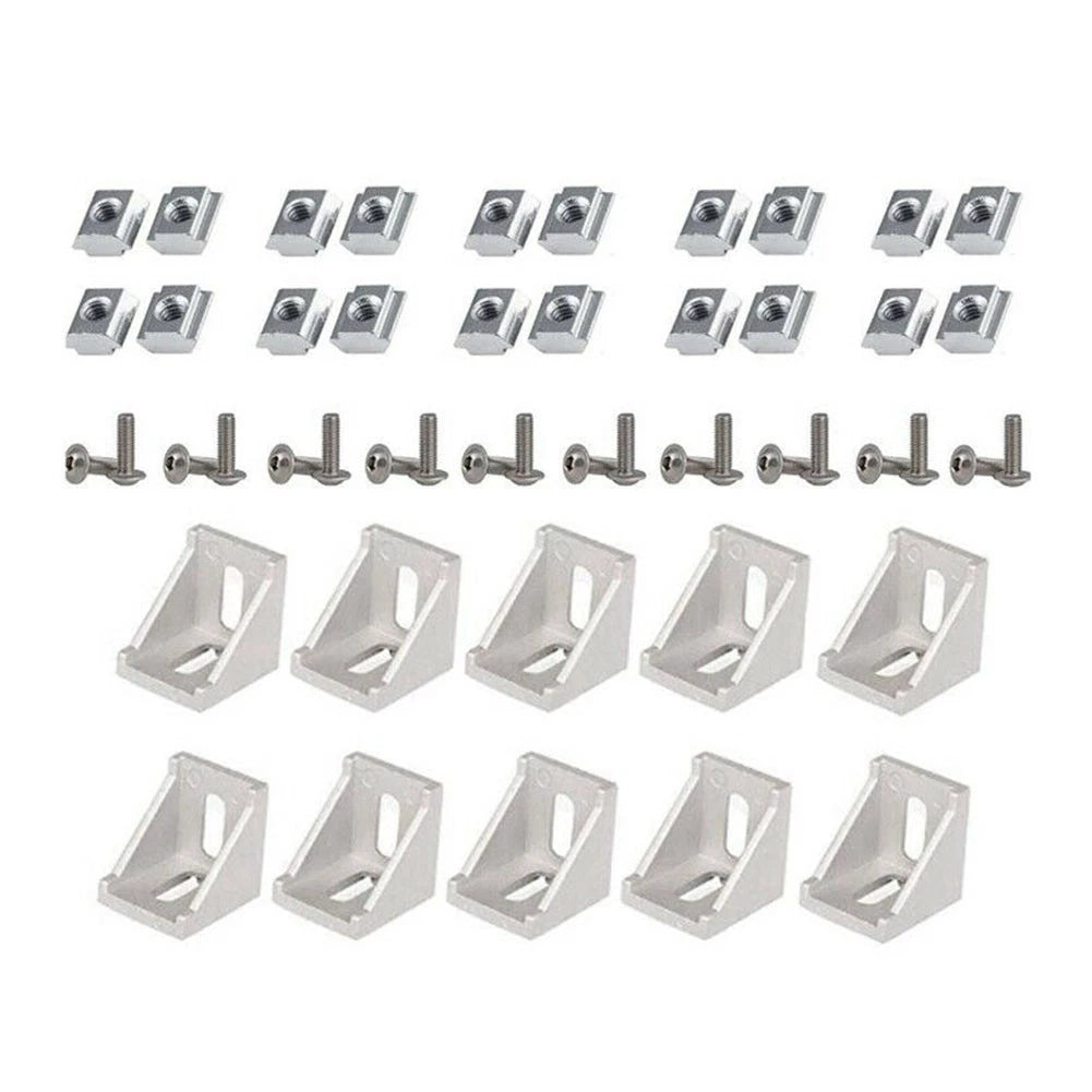 50Pcs Aluminum Corner Bracket M5 X 10mm Profile Connector