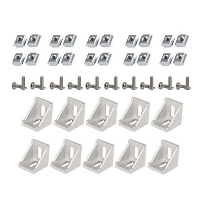 50Pcs Aluminum Corner Bracket M5 X 10mm Profile Connector