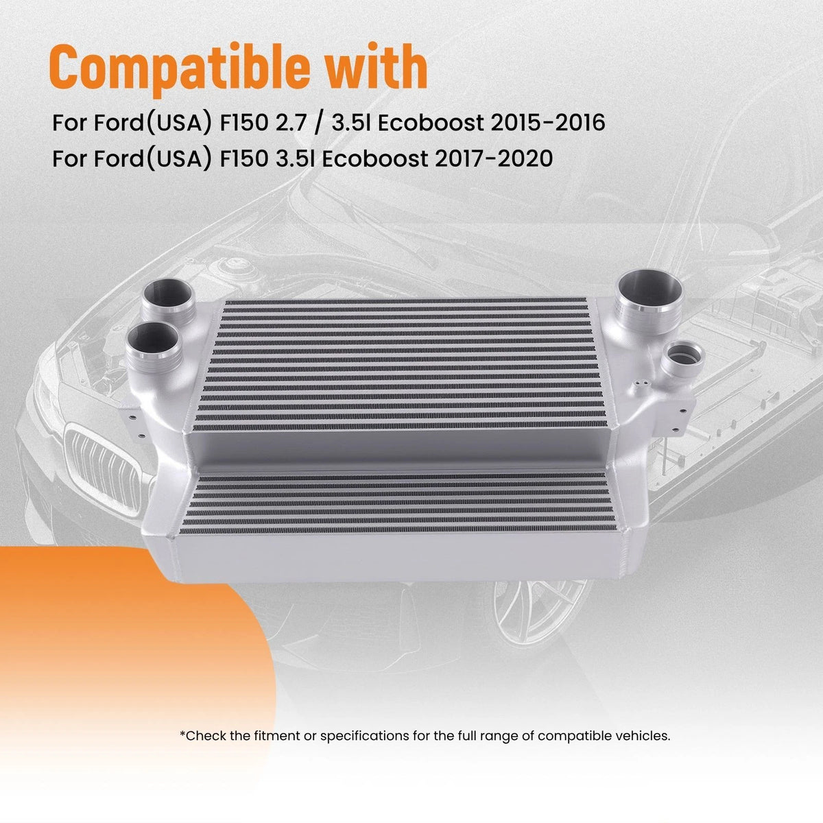 Intercooler for Ford F150 2.7 3.5 Ecoboost (2015–2020) Aluminum