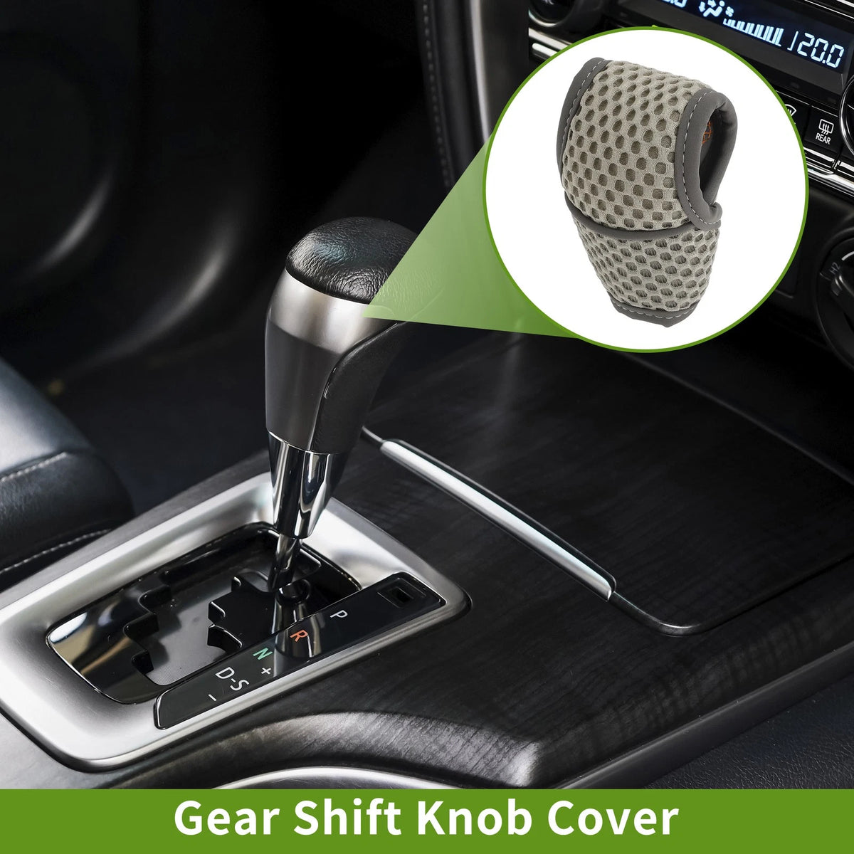 Gear Shift Knob Cover for Universal Car SUV Truck (Manual, Grey Fabric)