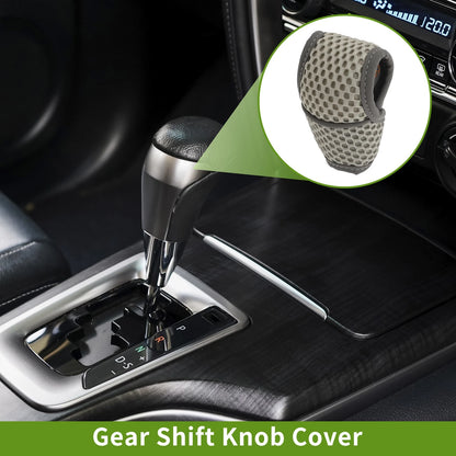 Gear Shift Knob Cover for Universal Car SUV Truck (Manual, Grey Fabric)