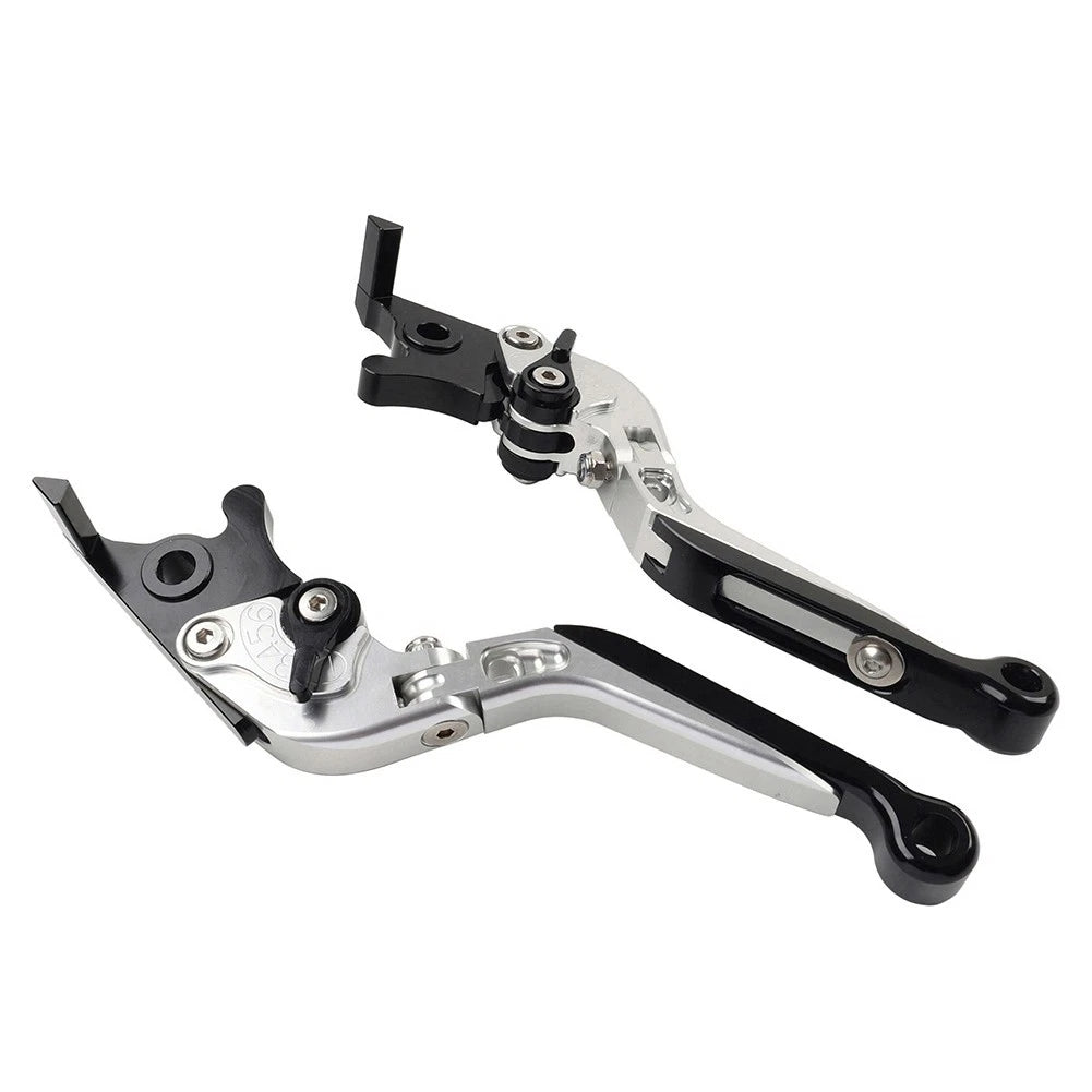 Silver Folding Extendable Brake Clutch Levers for Triumph Street Twin (2016–2023)