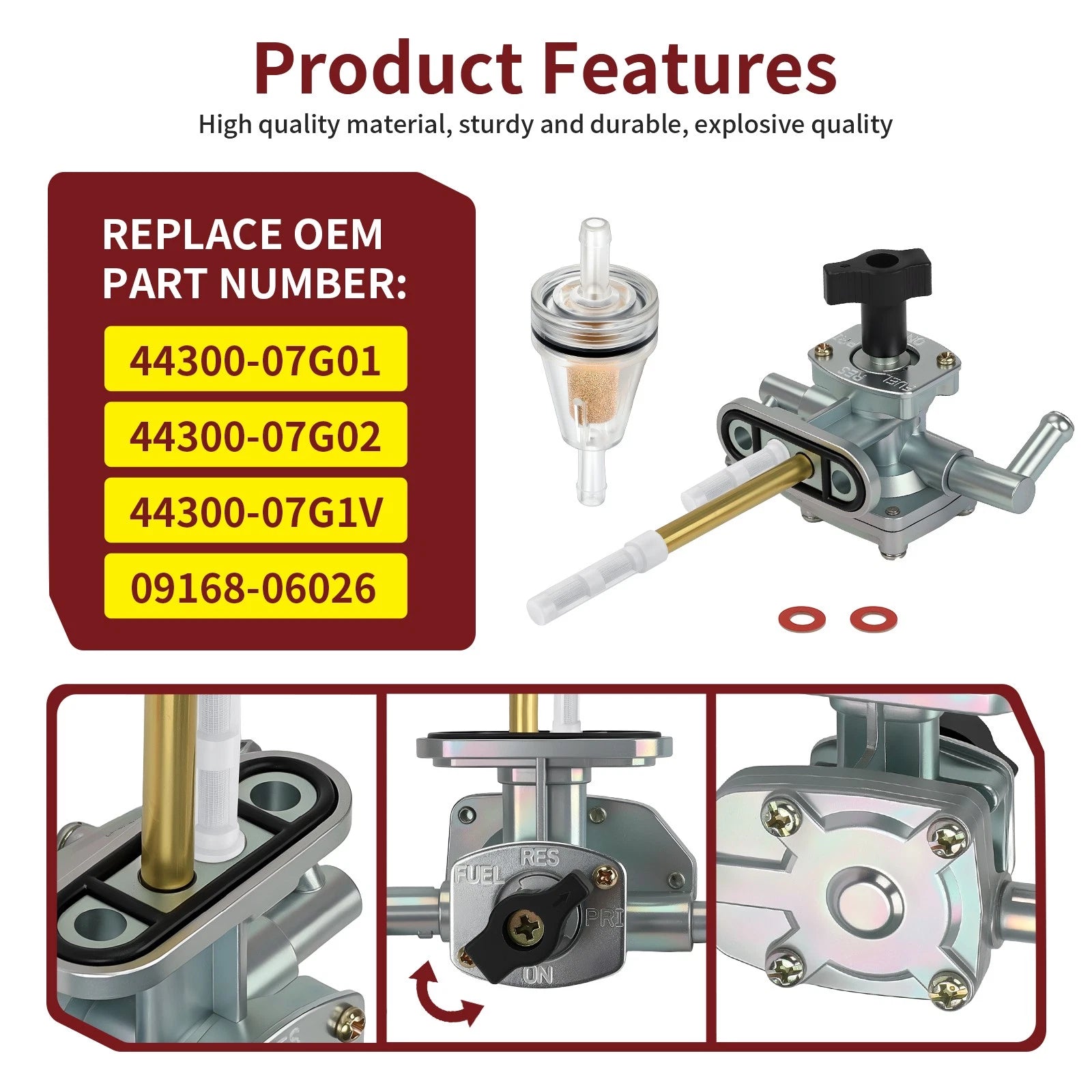 Fuel Petcock Valve Kit for Suzuki Quadsport Z400 LTZ400 (2003–2008)