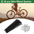 Bicycle Spokes Nipple Set 14G 133mm Carbon Steel Black Universal