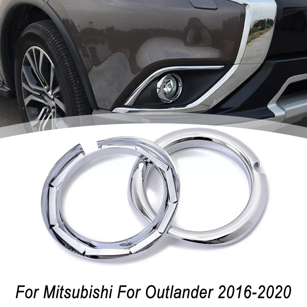 2Pcs ABS Front Fog Light Covers for Mitsubishi Outlander (2016–2021)