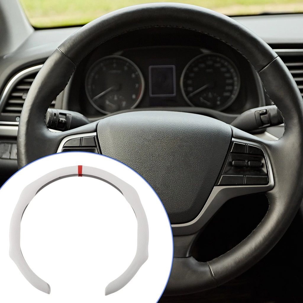 Steering Wheel Cover for Car (14.96", White Red)
