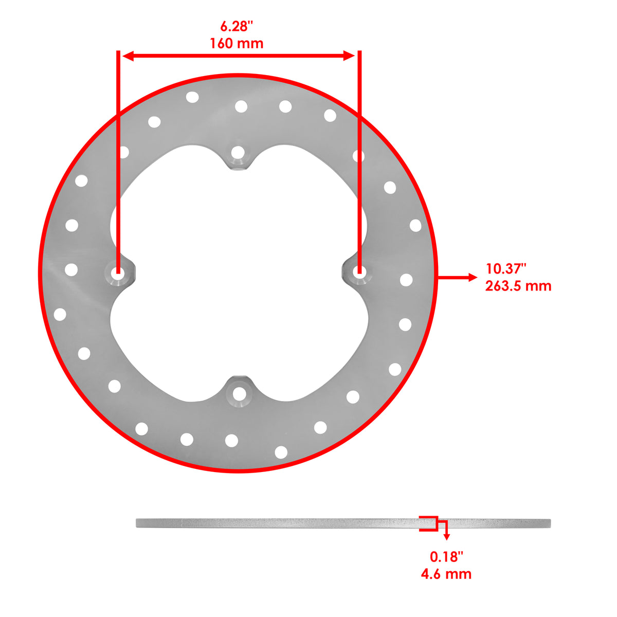 Front and Rear Brake Disc Rotor Replacement for CanAm Maverick Turbo (2021–2025)