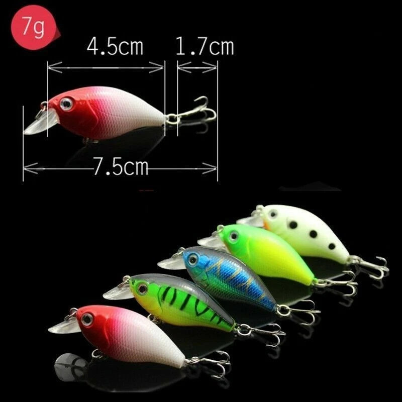 5x Minnow Crankbaits for Fishing Lures