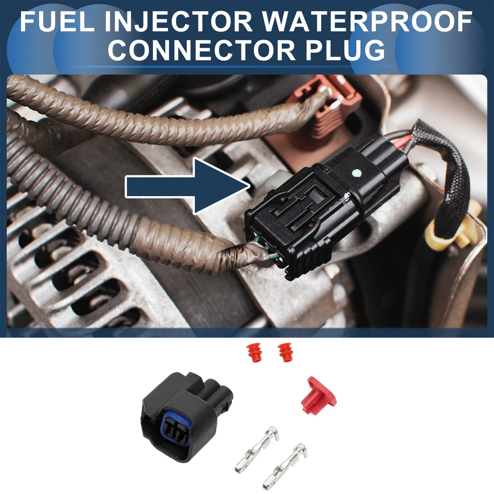 2 Pin Fuel Injector Waterproof Connector Plug for Chevrolet (2007–2019)