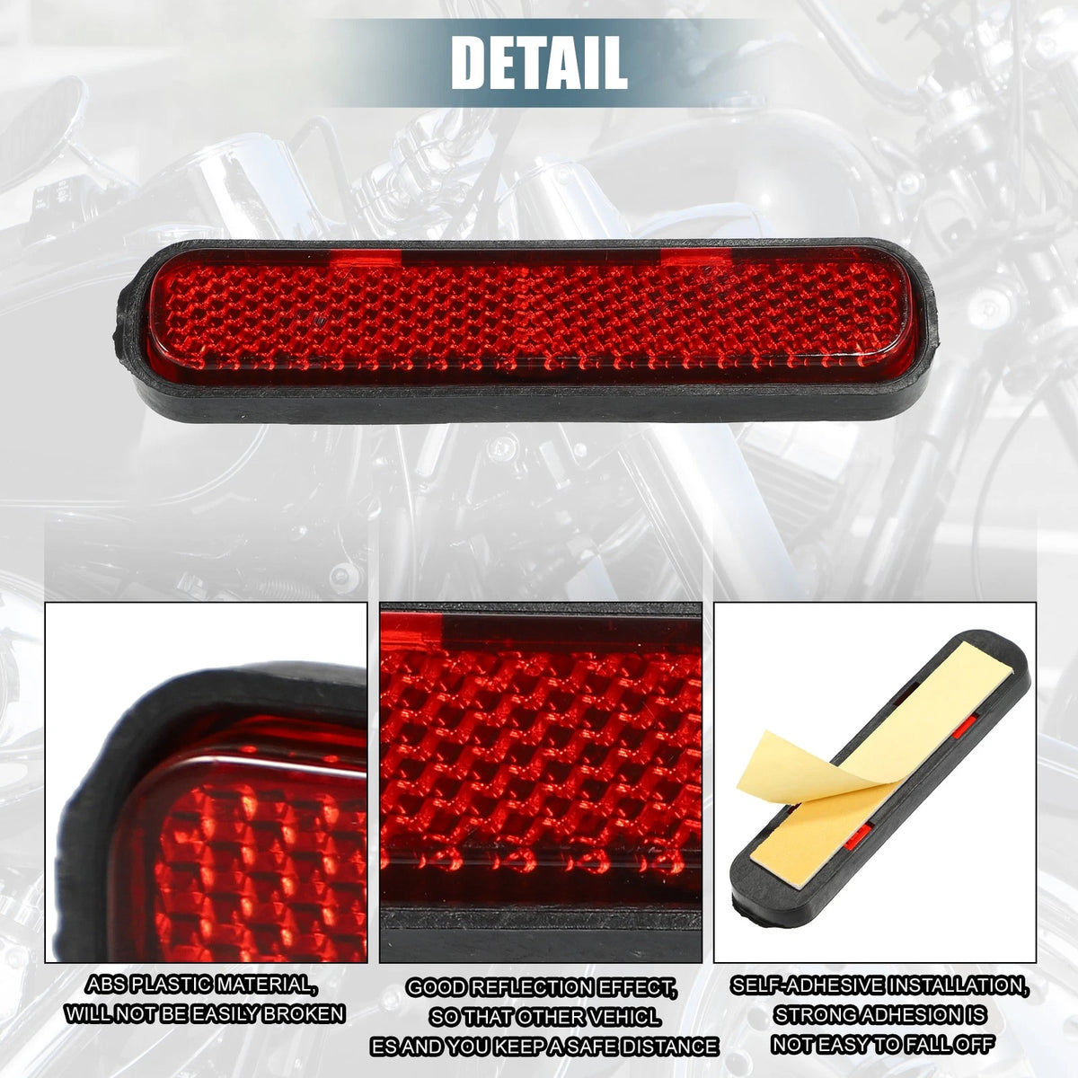 12 Pcs Self Adhesive Safety Spoke Reflectors for Motorcycle Bicycle Red (Universal)