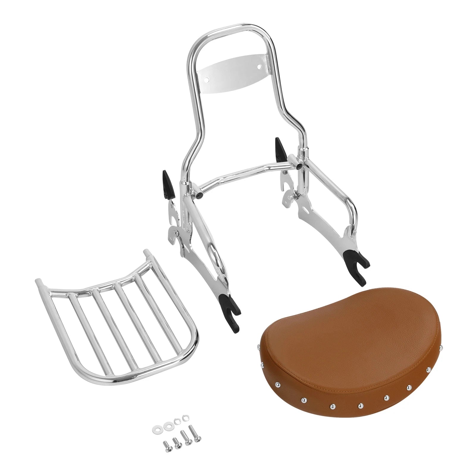Backrest Sissy Bar Luggage Rack & Mount Spools for Indian Chieftain (2014–2024)