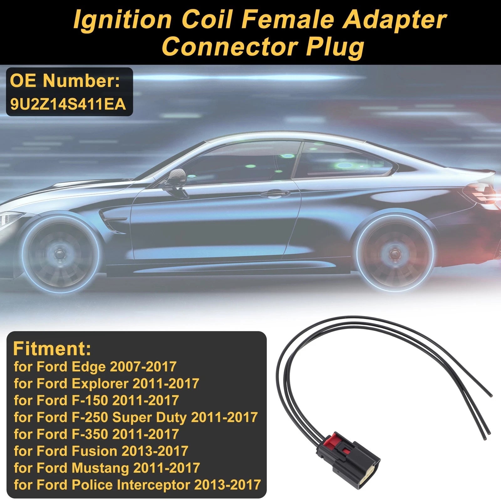 3 Pin Ignition Coil for Ford Edge (2007–2017) No. 9U2Z14S411E A